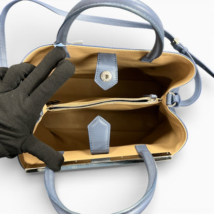 FENDI Dark Blue Leather Handbag FE332