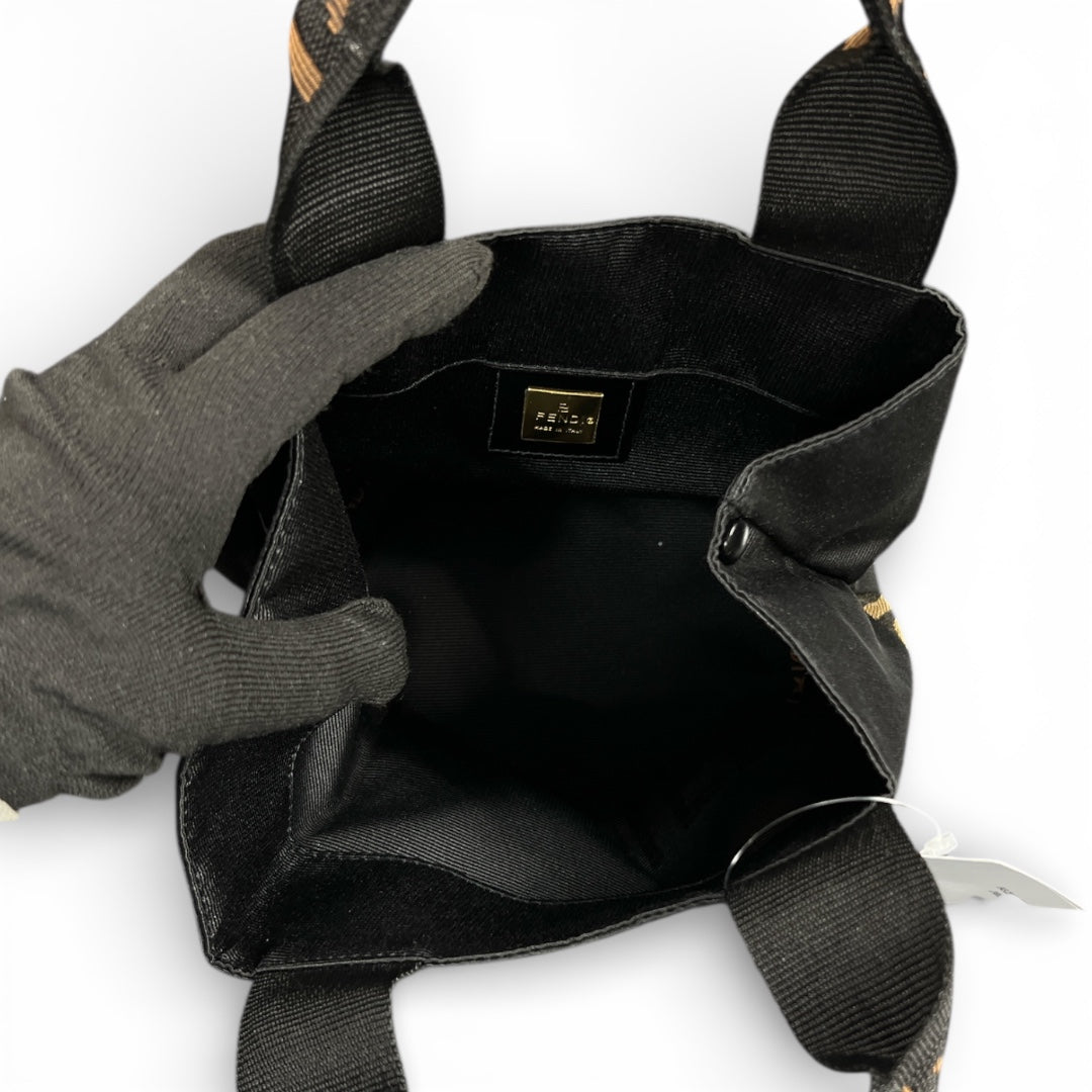 Fendi Tote Bag Black Beige FE323