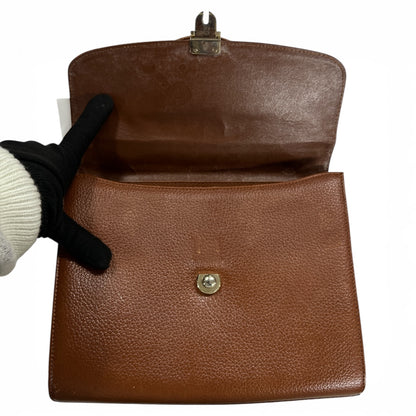 Burberry Brown  Leather 2-Way Shoulder Handbag BU1005