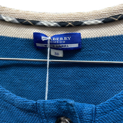 Burberry Blue and White Striped Short-Sleeve Shirt BU1214