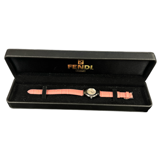 FENDI Pink Leather Quartz Watch ER104