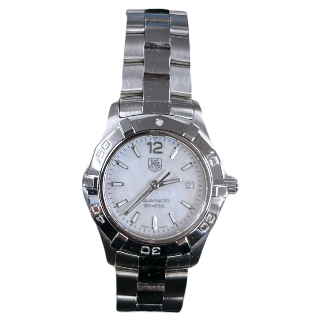 TAG Heuer Aquaracer 300m WAF1414 Stainless Steel Quartz Watch White Shell Dial ER116