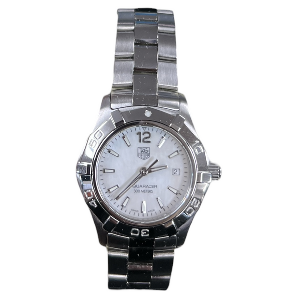 TAG Heuer Aquaracer 300m WAF1414 Stainless Steel Quartz Watch White Shell Dial ER116