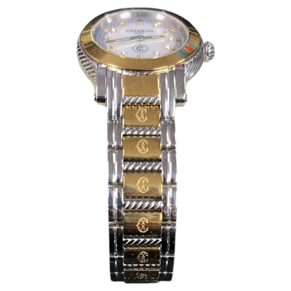 CHARRIOL Geneve P28 Stainless Steel Gold Plated Quartz Watch White Shell Dial ER117