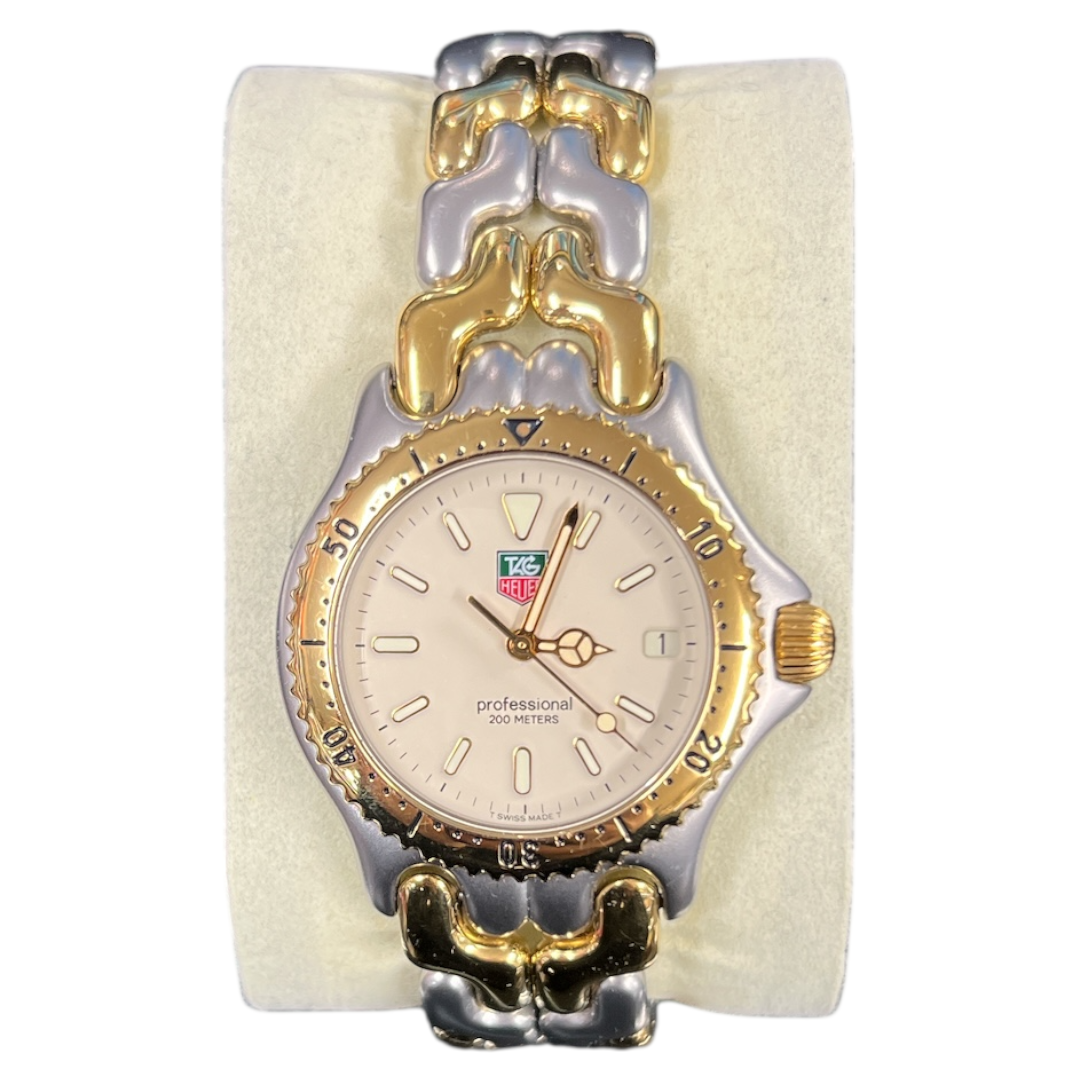 TAG Heuer S/EL S95.713 Stainless Steel Gold Plated Quartz Watch Ivory Dial ER120