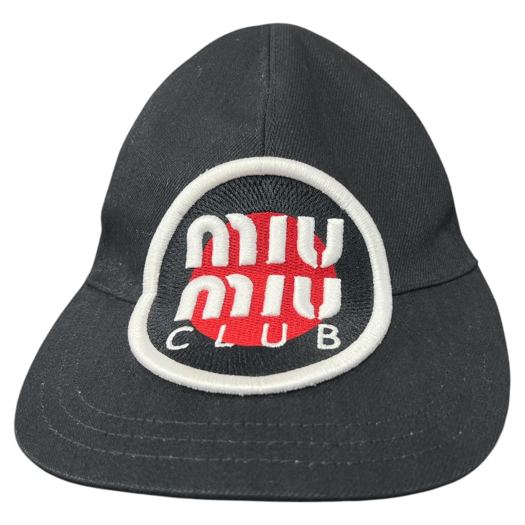 MIU MIU Club Logo Baseball Cap Black mi18