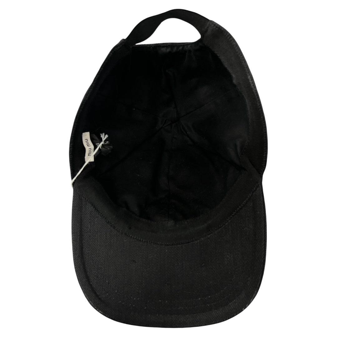 MIU MIU Club Logo Baseball Cap Black mi18