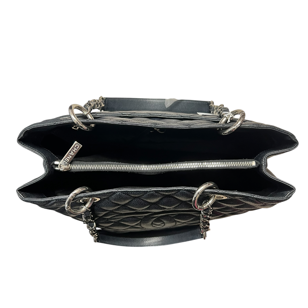 CHANEL GST Grand Shopping Tote Matelasse Caviar Skin Chain Tote Bag Black  CH2094