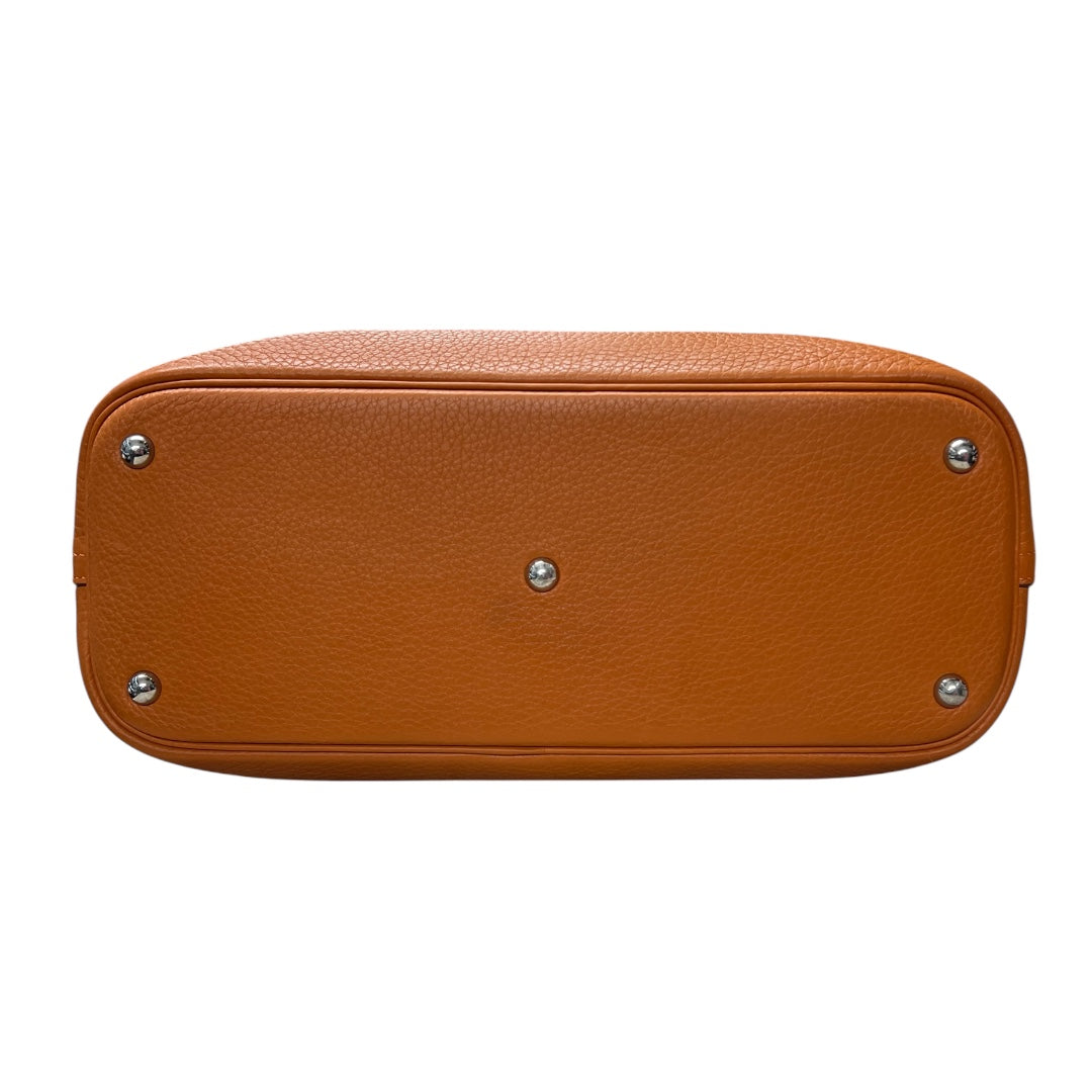 HERMES Bolide 31 Orange Taurillon Leather Gold Hardware Handbag HE434