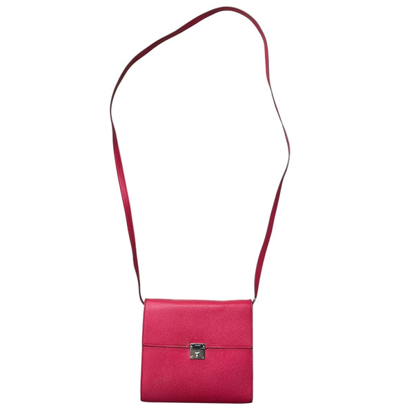 HERMES Click 16 Pochette Crossbody Bag Pink Leather Shoulder Bag HE435