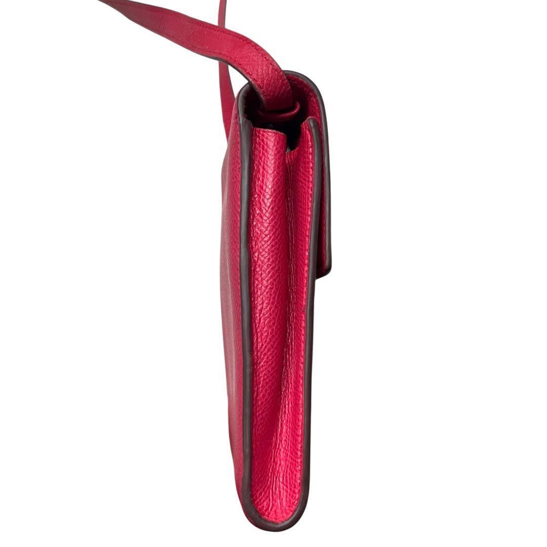 HERMES Click 16 Pochette Crossbody Bag Pink Leather Shoulder Bag  HE435