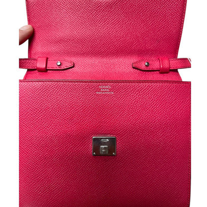 HERMES Click 16 Pochette Crossbody Bag Pink Leather Shoulder Bag  HE435