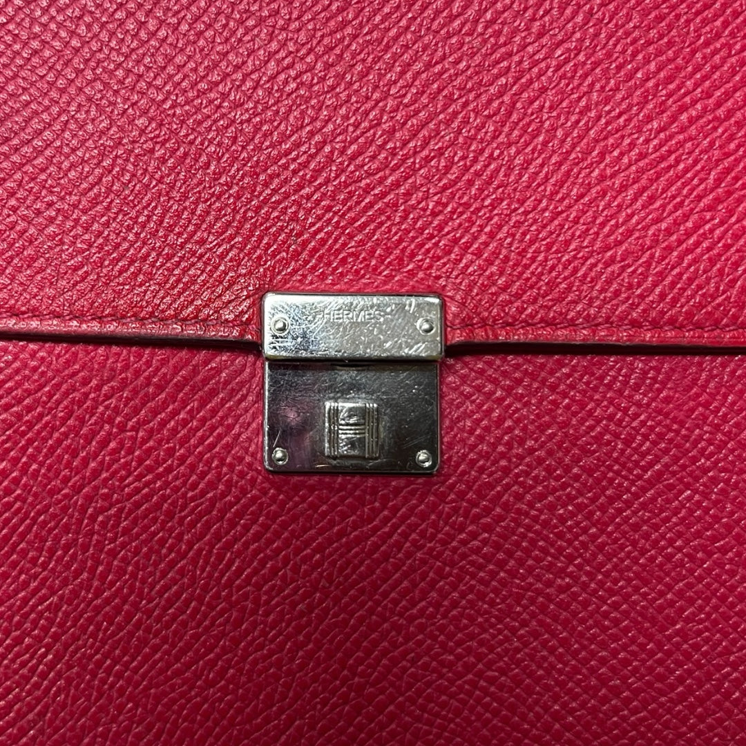 HERMES Click 16 Pochette Crossbody Bag Pink Leather Shoulder Bag  HE435