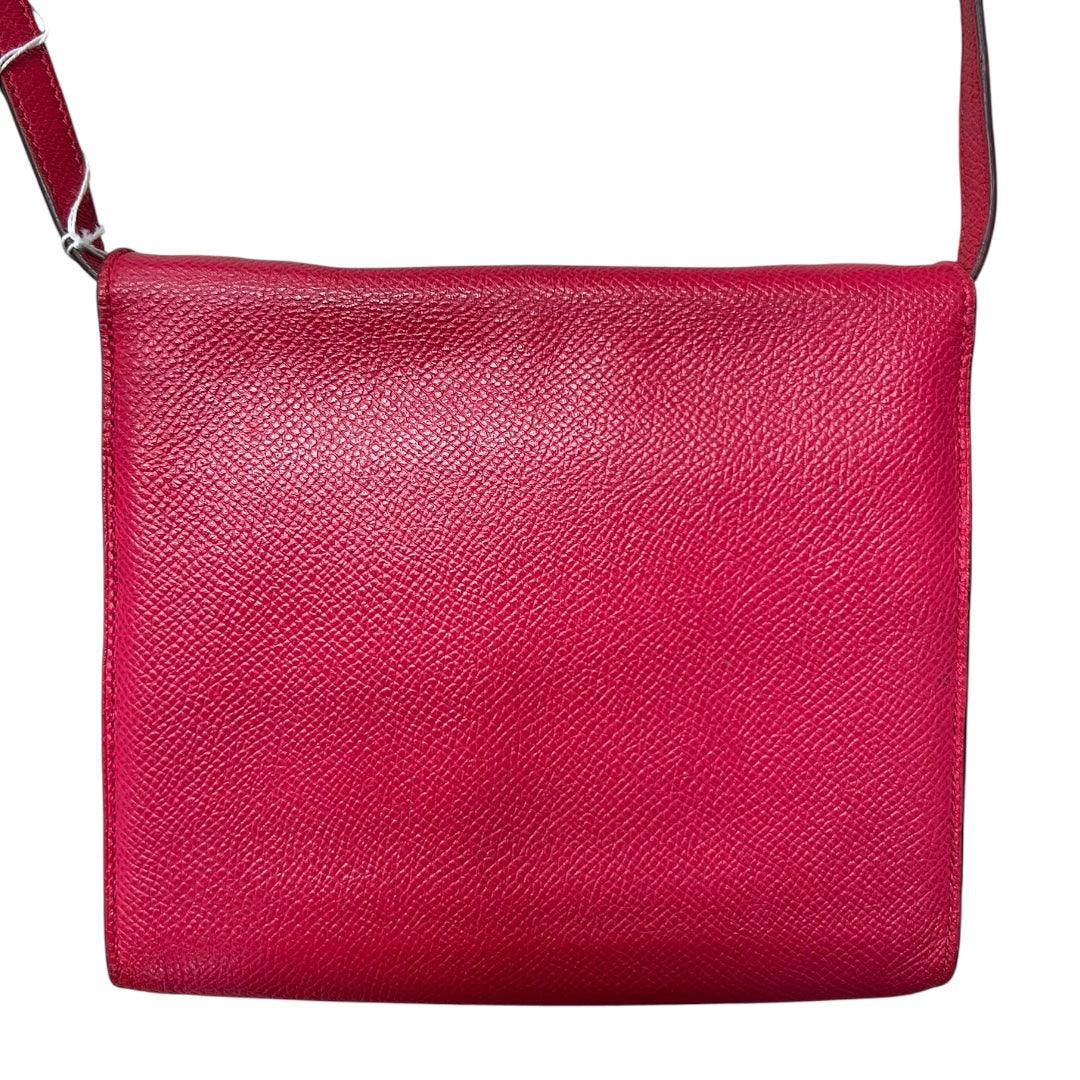 HERMES Click 16 Pochette Crossbody Bag Pink Leather Shoulder Bag  HE435