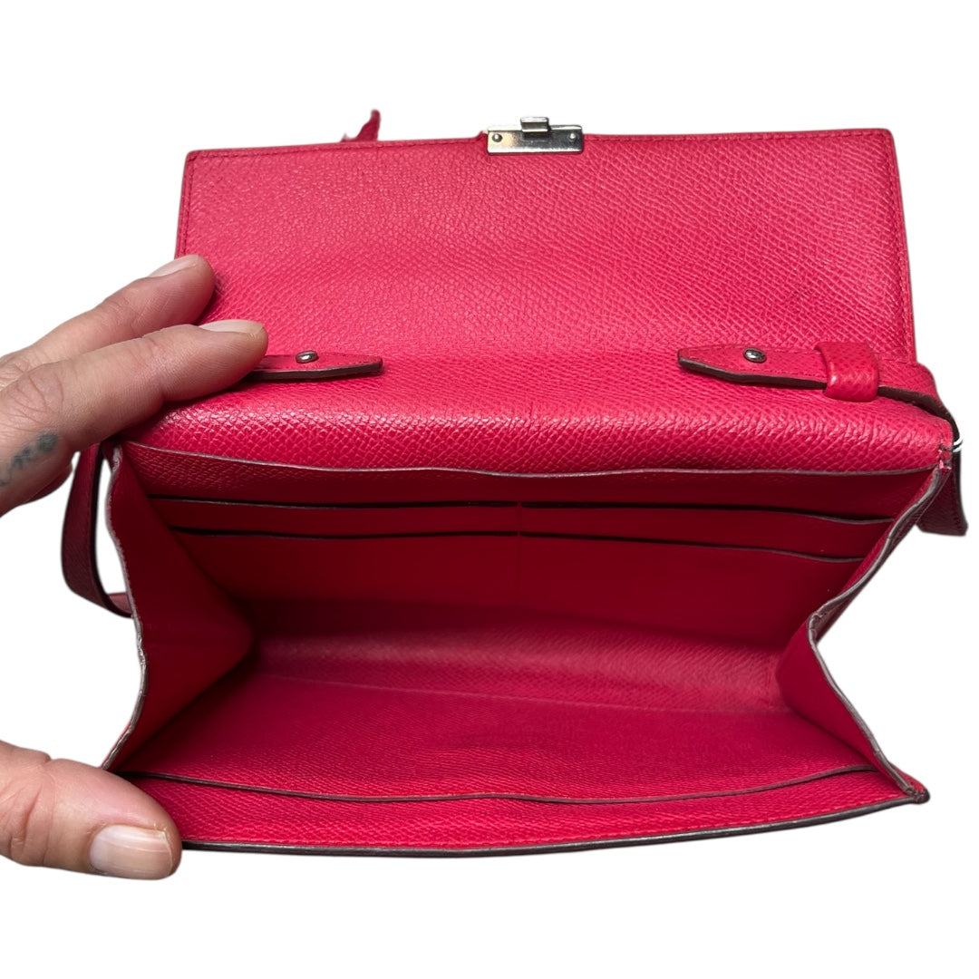 HERMES Click 16 Pochette Crossbody Bag Pink Leather Shoulder Bag  HE435