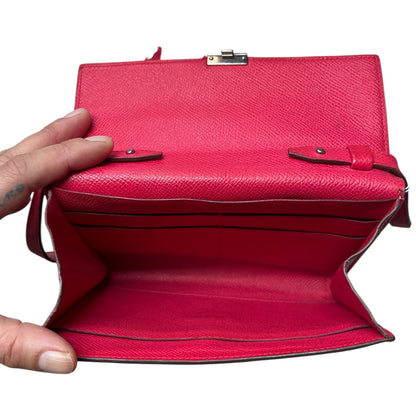 HERMES Click 16 Pochette Crossbody Bag Pink Leather Shoulder Bag  HE435