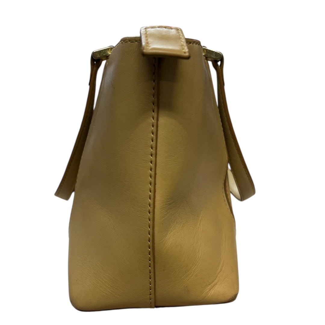 BURBERRY Leather Tote Bag Beige Nova Check Lining Handbag  BU1216