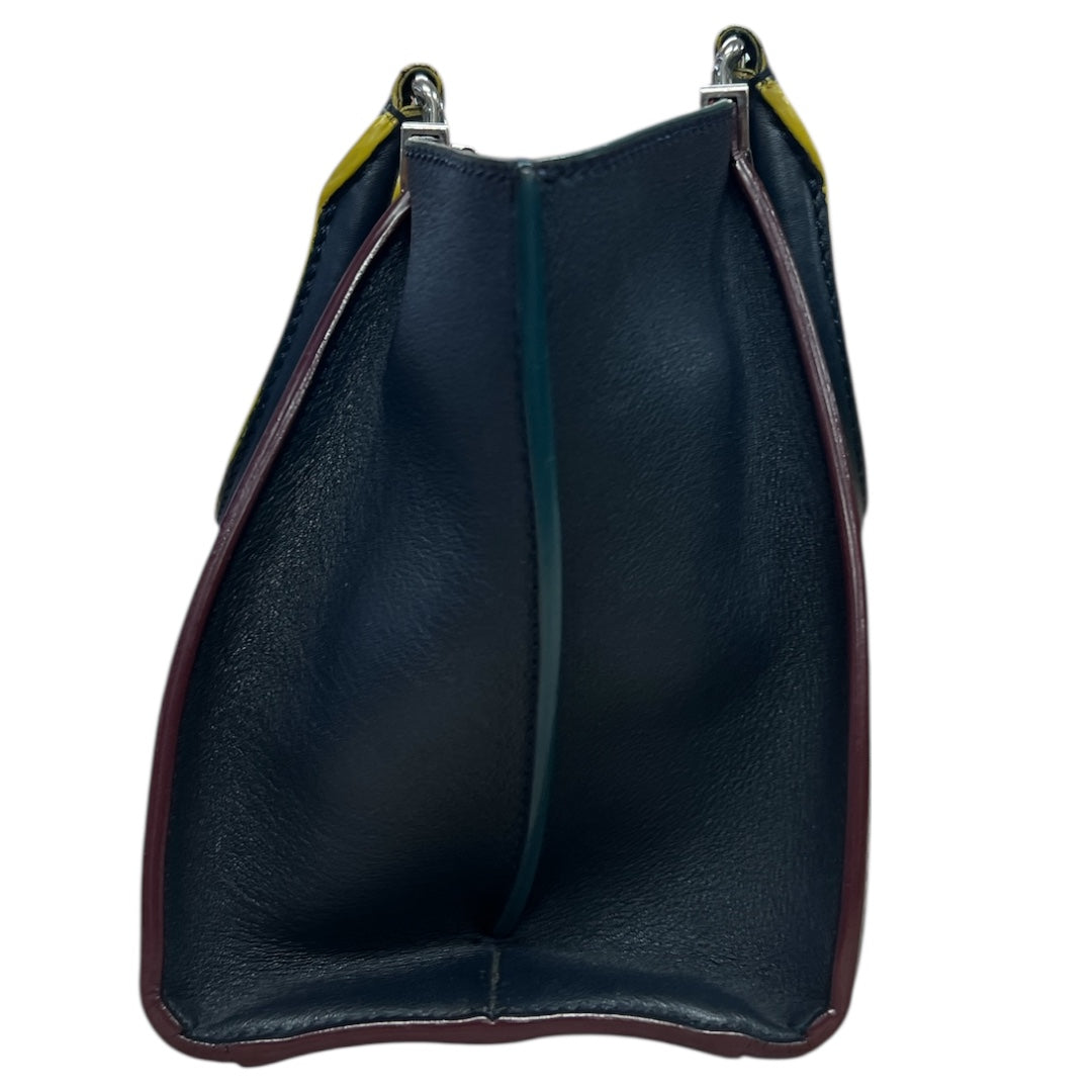 FENDI Petite 2Jours Leather 2Way Top Handle Shoulder Bag Black  FE363