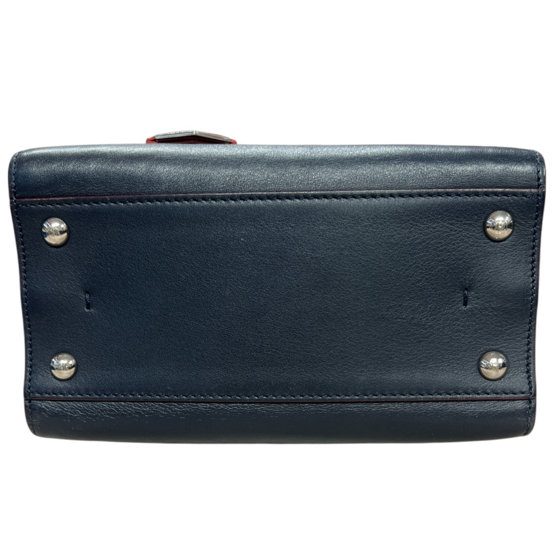 FENDI Petite 2Jours Leather 2Way Top Handle Shoulder Bag Black  FE363