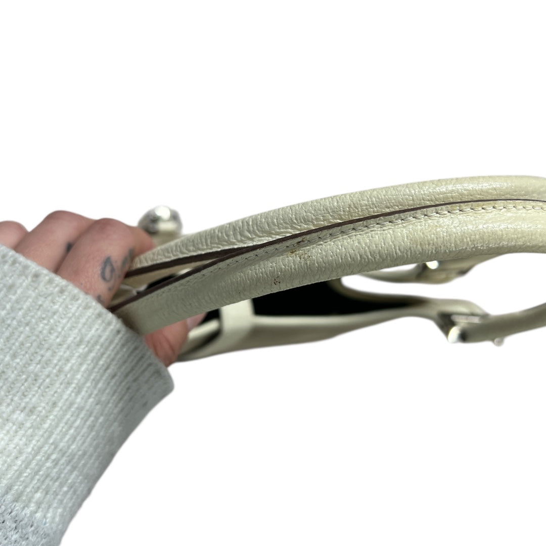 GUCCI Jackie Canvas Leather Hobo Shoulder Bag Beige  GU563