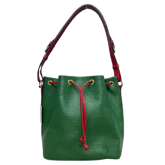 Louis Vuitton Epi Petit Noe Bicolor Leather Shoulder Bag Green Red  LO2193