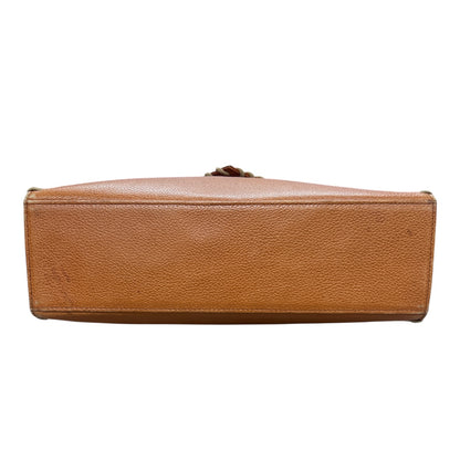 Yves Saint Laurent Leather Handbag Top Handle Bag Brown  Yv154