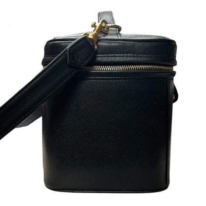 CHANEL Vanity Bag CC Logo Caviar Skin Black Gold Hardware 2WAY CH2115