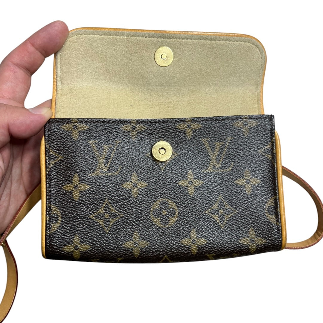LOUIS VUITTON Monogram Pochette Florentine Waist Bag Belt Bag Brown Canvas LO2258