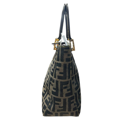 FENDI Zucca Small Tote Bag Canvas Brown FE370