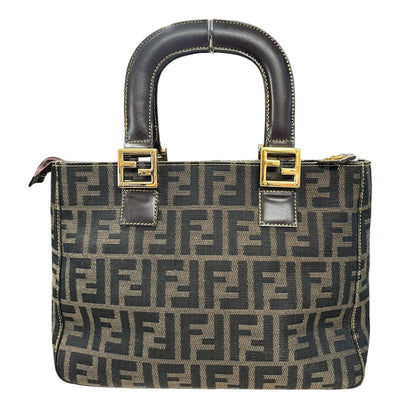 FENDI Zucca Small Tote Bag Canvas Brown FE370