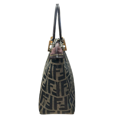 FENDI Zucca Small Tote Bag Canvas Brown FE370