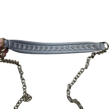 VALENTINO GARAVANI Rockstud Leather Chain Shoulder Bag Gray PR194