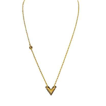 LOUIS VUITTON Essential V Necklace Gold-tone 45cm LO2053