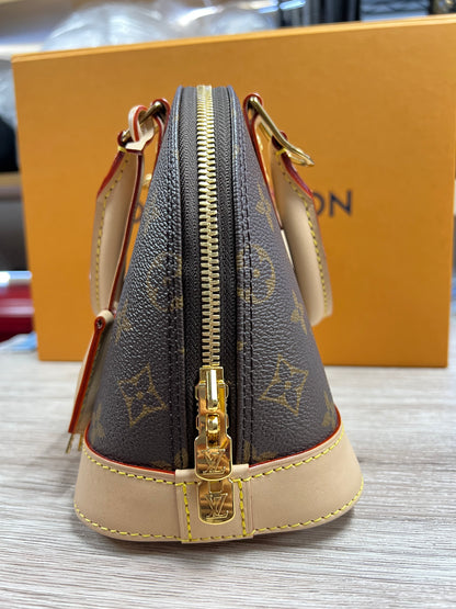 LOUIS VUITTON Monogram Alma BB 2-Way Shoulder Bag Handbag Brown Canvas LO2245
