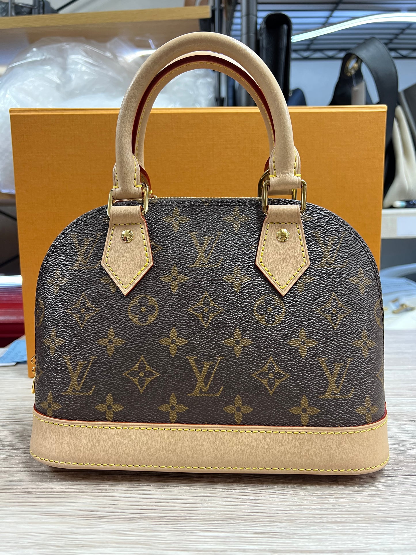 LOUIS VUITTON Monogram Alma BB 2-Way Shoulder Bag Handbag Brown Canvas LO2245