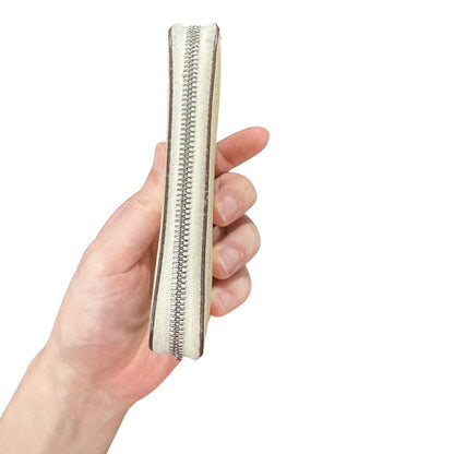 Authentic Hermes Silk'In Compact Zip Around Wallet Epsom Leather HE426