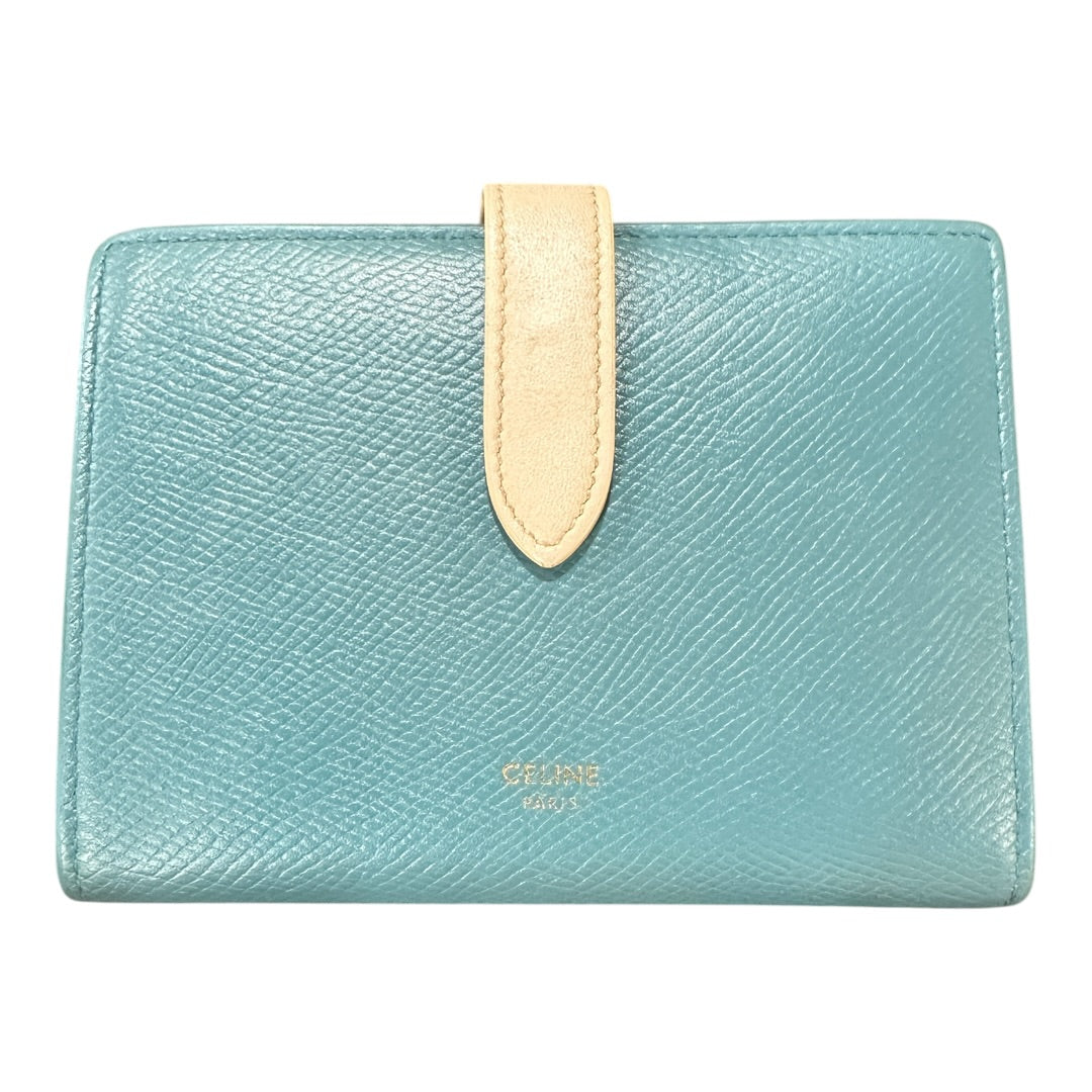 Authentic Celine Bicolor Leather Flap Long Walletz CE251