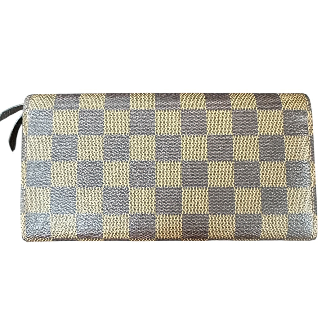 Authentic Louis Vuitton Damier Ebene Canvas Long Wallet LO2160