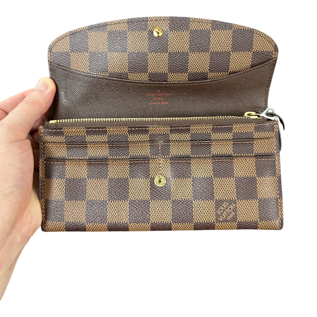 Authentic Louis Vuitton Damier Ebene Canvas Long Wallet LO2160