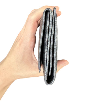 Authentic Bvlgari Leoni Lion Head Metallic Leather Long Wallet BV57