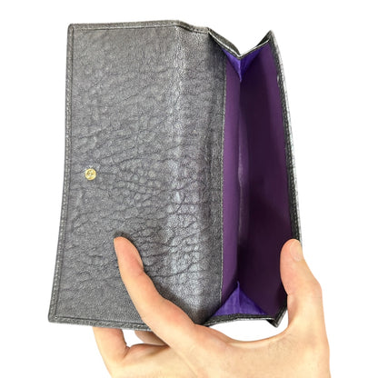 Authentic Bvlgari Leoni Lion Head Metallic Leather Long Wallet BV57