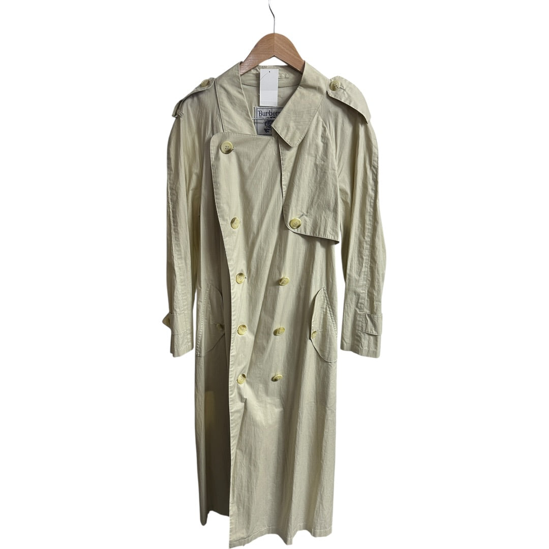 Authentic Burberrys Vintage Single Breasted Trench Coat Light Beige BU1074