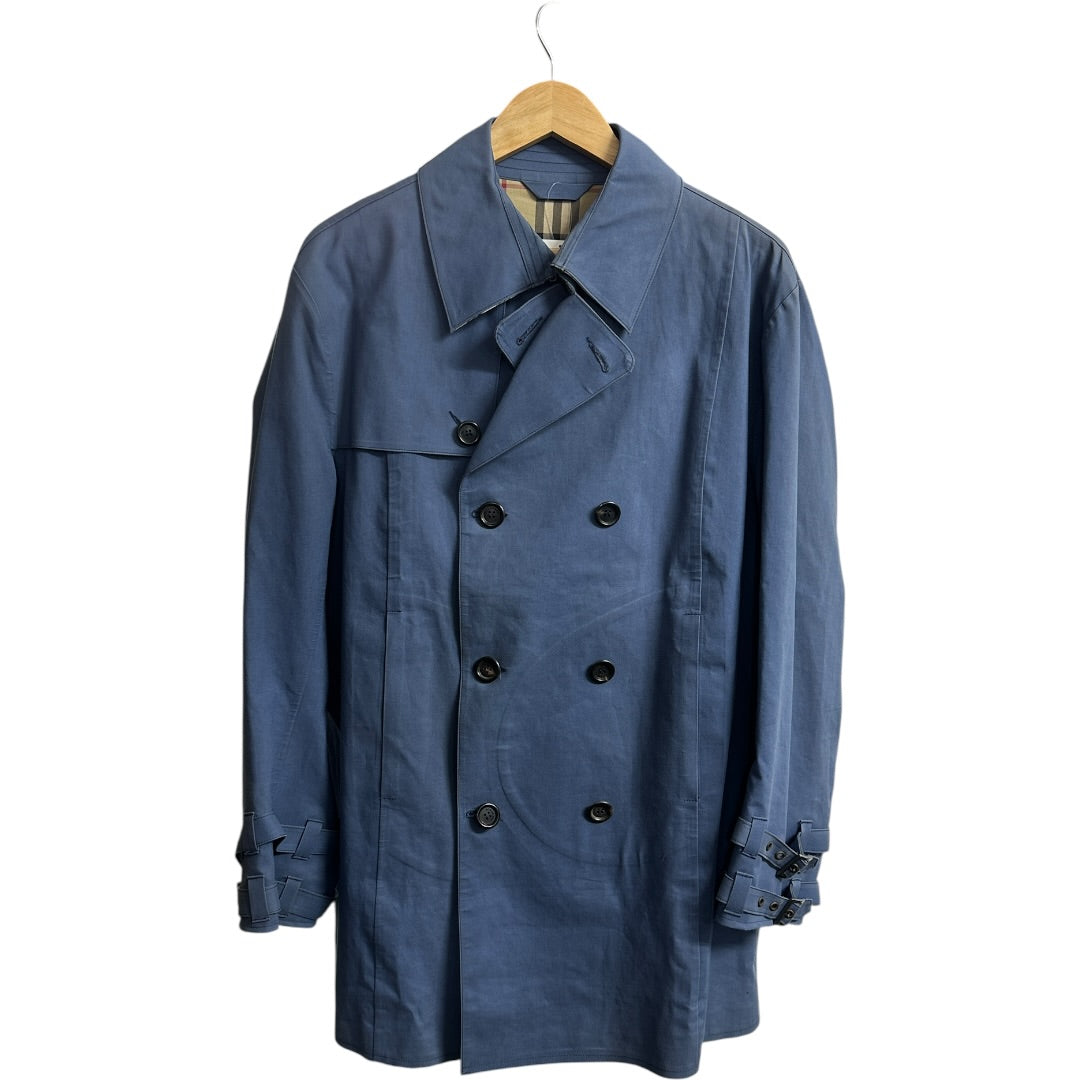 Authentic Burberry London Trench Coat Blue with Nova Check Lining BU1034