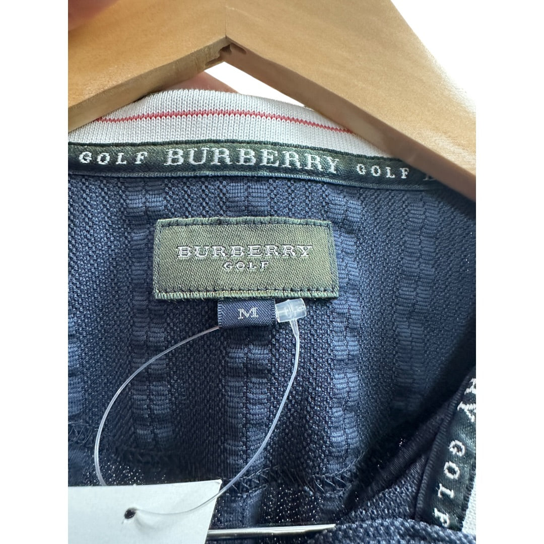 Authentic Burberry Golf Horse Logo Polo Shirt Navy BU830