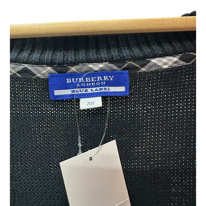 Authentic Burberry Blue Label Black Knit Tunic Dress with Back Logo BU1020