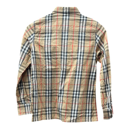 Authentic Burberrys Vintage Nova Check Long Sleeve Shirt Beige BU1192