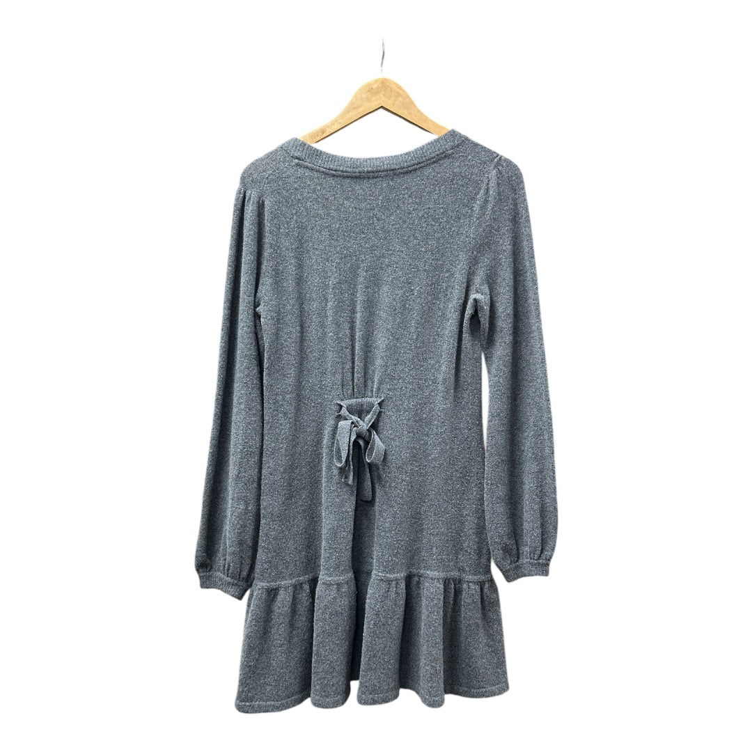 Authentic Burberry Blue Label Gray Ruffle Knit Dress with Back Ribbon BU1098