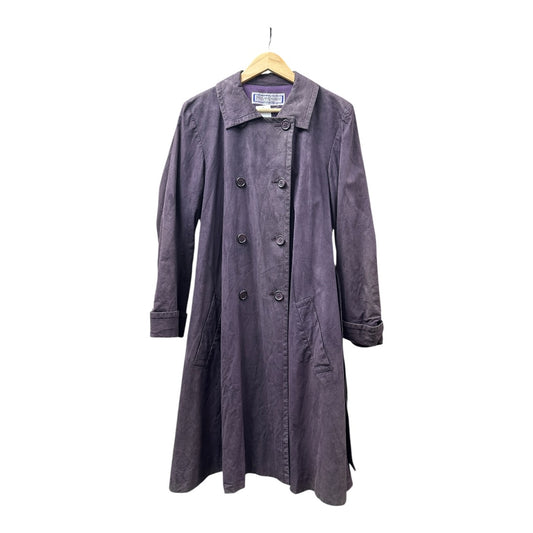 Authentic Yves Saint Laurent Purple Suede-Finish Trench Coat Yv149