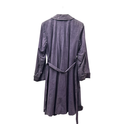 Authentic Yves Saint Laurent Purple Suede-Finish Trench Coat Yv149