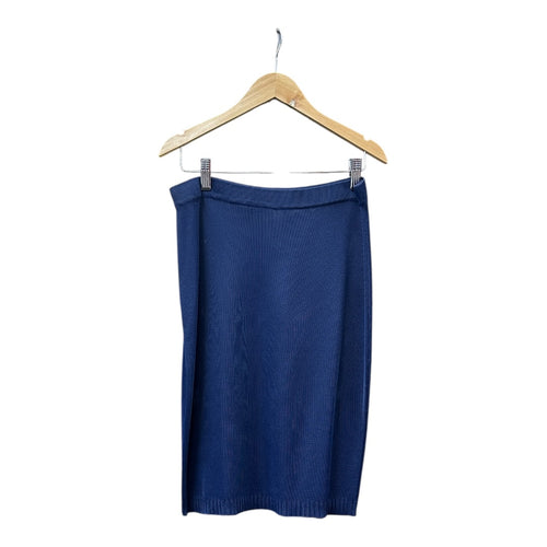 Authentic FENDI Navy Blue Knit Pencil Skirt Made in Italy FE327